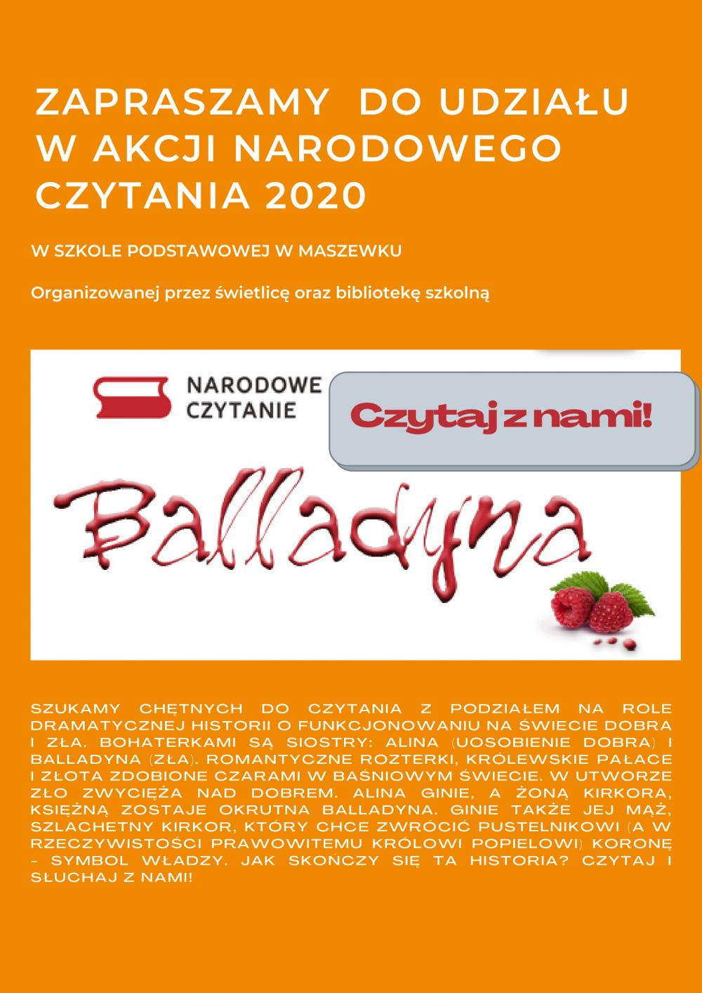 Plakat Narodowe Czytanie 2020