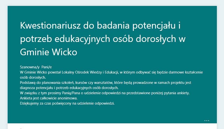 Grafika #0: Szkolenia, kursy, warsztaty dla mieszkańców Gminy Wicko