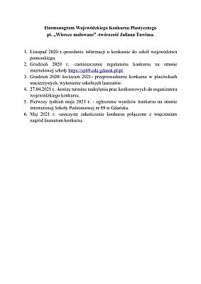 Harmonogram konkursu