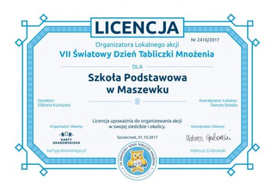Grafika #1: VII Światowy Dzień Tabliczki Mnożenia 2017