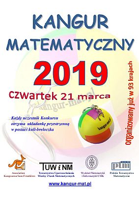 Grafika #0: Zapisy do konkursu matematycznego "Kangur 2019"