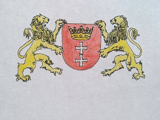 Grafika #5: Edukacja zdalna - język kaszubski klasa 6. Herb Gdańska.