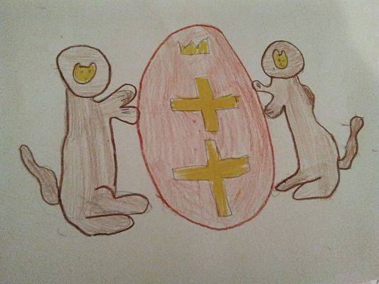Grafika #4: Edukacja zdalna - język kaszubski klasa 6. Herb Gdańska.